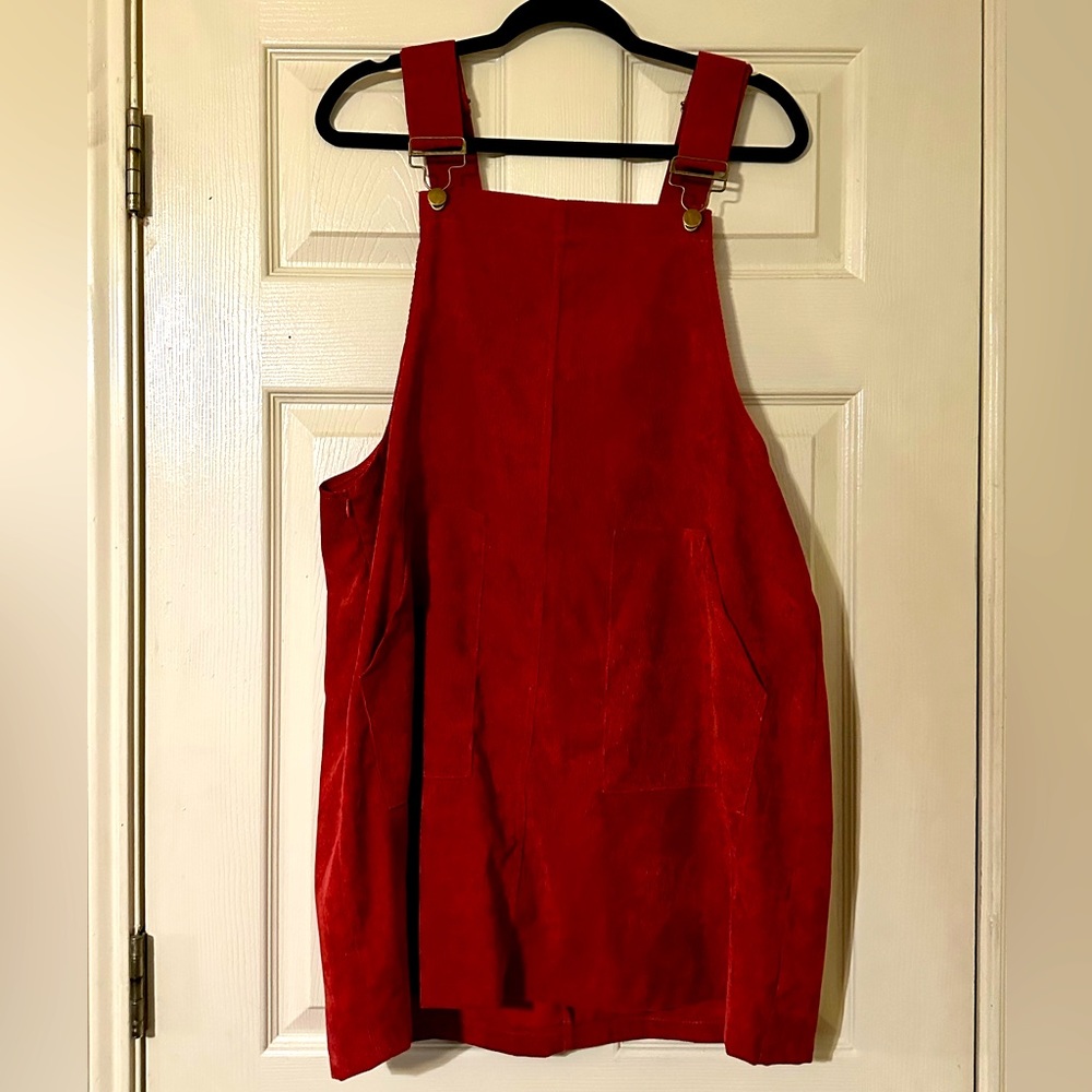 Red corduroy dress